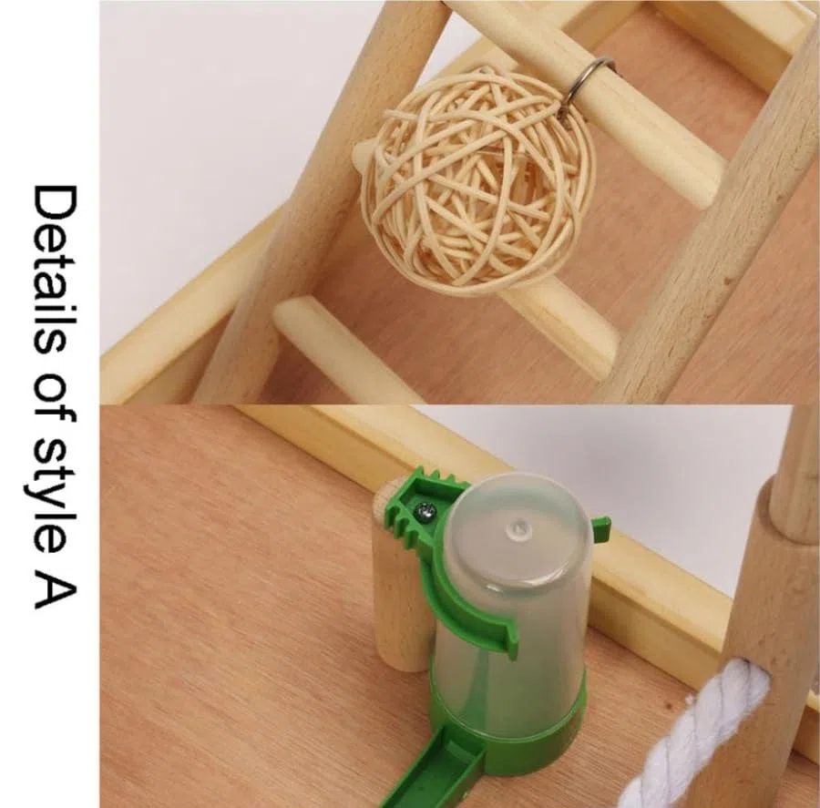 Luminexia Vogelspielplatz,Papageien-Trainingsständer,Papageien-Spielständer-Set,Papageienständer-Spielplatz mit Leitern,Schaukeln,für kleine Vögel