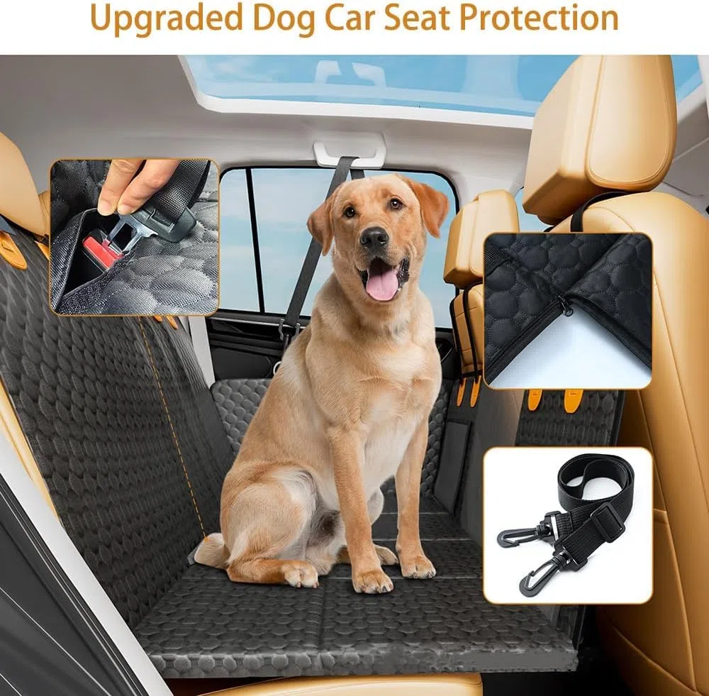 Wasserdicht Hundedecke Auto Rückbank für Audi S8 2006-2010, Kratzfest und rutschfest, Hund Rücksitz Autodecke Schutzmatte, Autozubehör,A Black