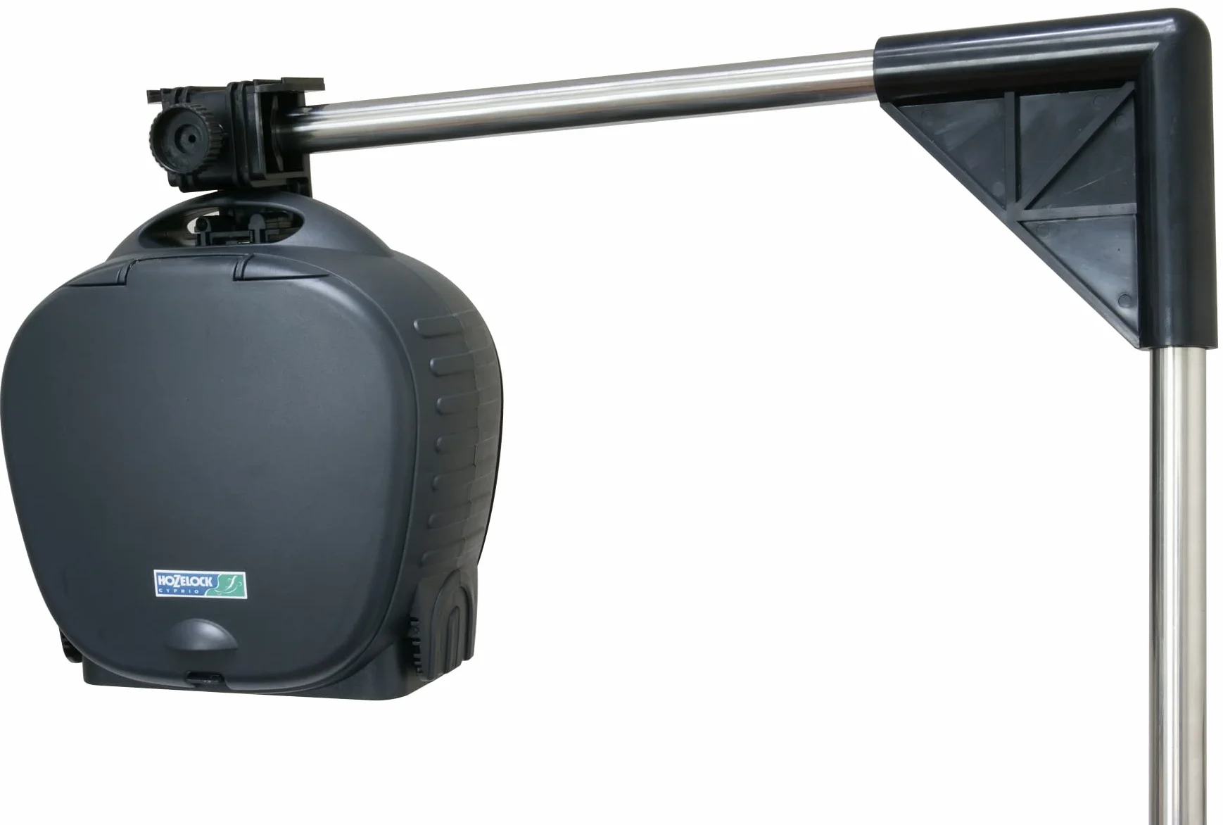 HOZELOCK - Automatischer Fischfutterverteiler auf Ständer: Futterautomat für Teiche, funktioniert mit Batterien, 800 ml Fassungsvermögen, einfache Installation mit Ständer [3958 0000]