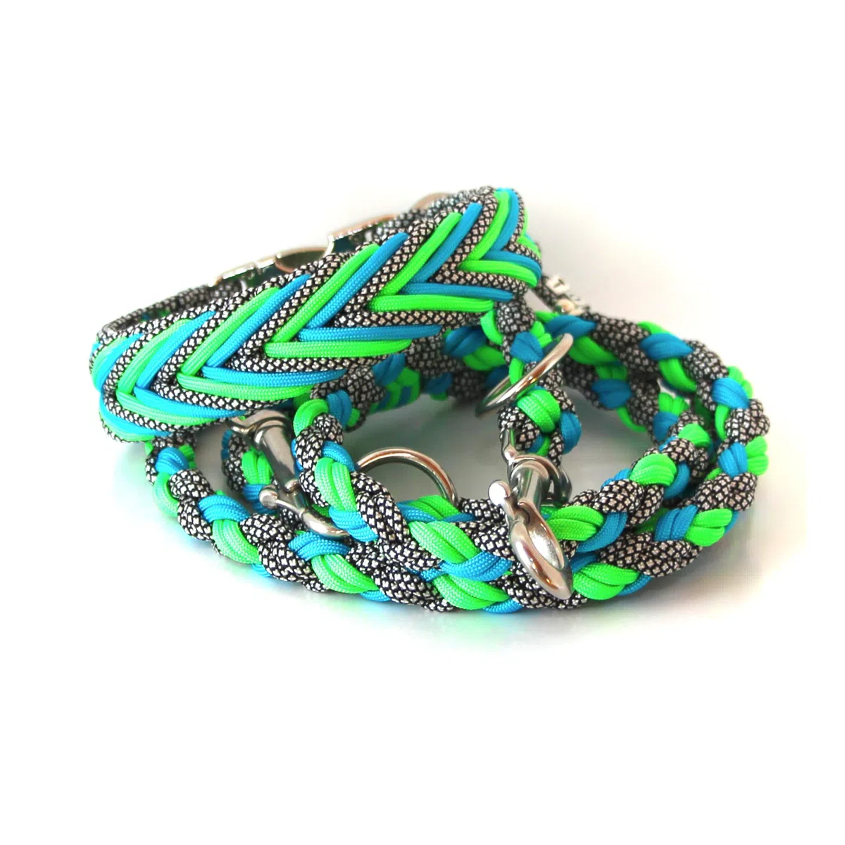 Paracord Halsband - Arrow mit passender Leine, wahlweise mit Gravur und weiteren Extras