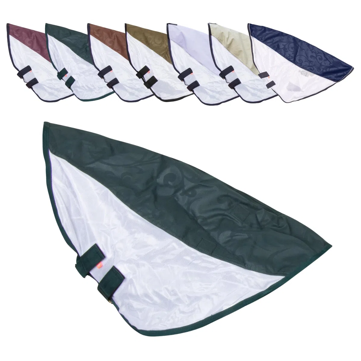 RL24 - Halsteil Regen- & Fliegendecke 600D IRHSuper-Dry – Halsteil für Pferdedecke aus atmungsaktivem Mesh – Schutz vor Insekten – doppelter Klettverschluss – in Forest Green – Größe M