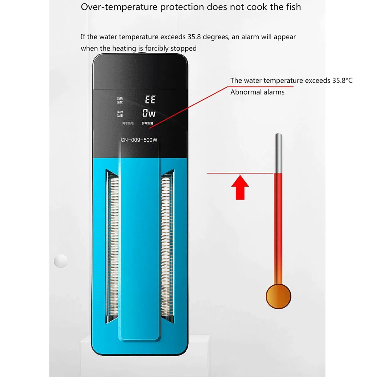 Der intelligente elektronische Heizstab für Aquarien ist für Aquarien mit niedrigem Wasserstand geeignet, 300 W (800 W).
