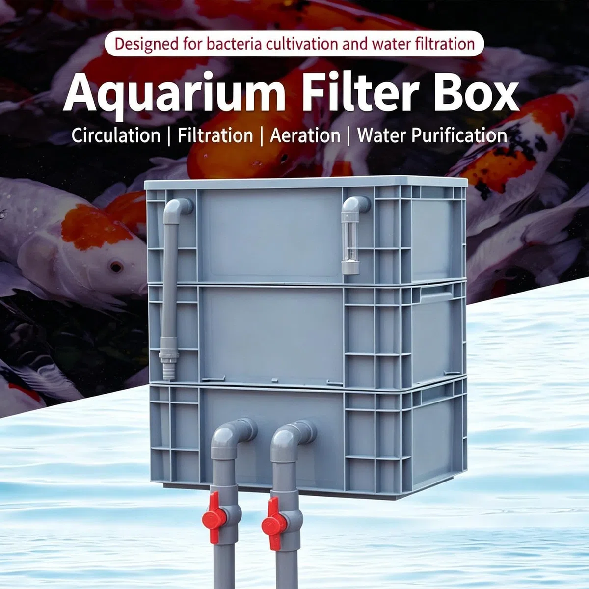 Generisch Aquarium Filter Für Aquarien Robuste Leise Umwälzpumpe | Schildkrötenbecken-Filter Wasserzyklus-Box-Kit für Süßwasser und Salzwasser, Hof und Teiche, kommerzielle, Haushalte,
