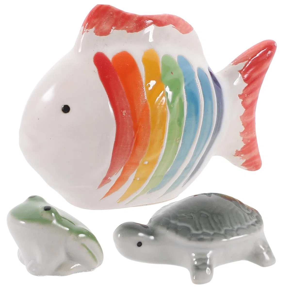 ibasenice 4 Sätze Keramische Tierdekoration Mini Aquarium Bunt Ornament Schwimmende Dekorationen Für Aquarien Fischtankhandwerk Schwimmende Aquariendekoration Keramik 3 Stücke * 4