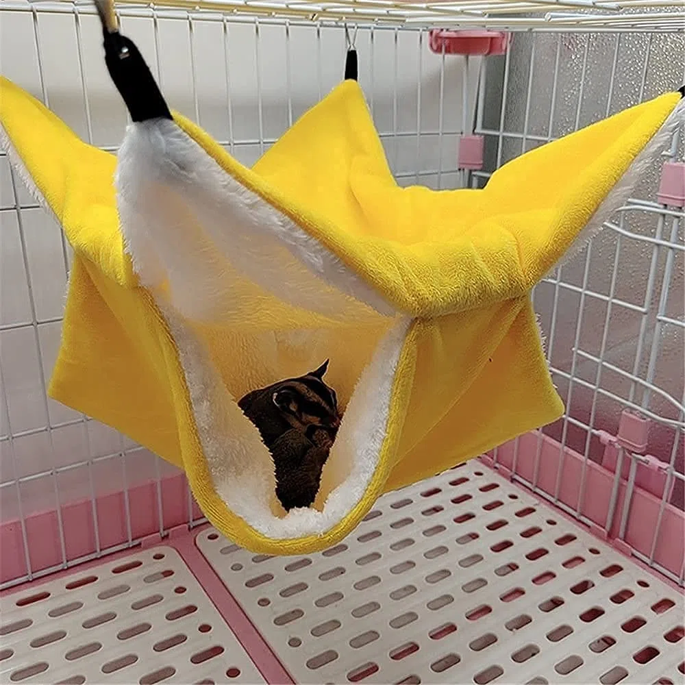 Vogelhäuser Vogelkäfige Vogelnest Hütte Doppelt Dicker Warmer Schlafsack Nest Hängekäfig Haus Eichhörnchen Frettchen Kaninchen Haustier Bett Plüsch Hamster Hängematte 810(Color:Gra