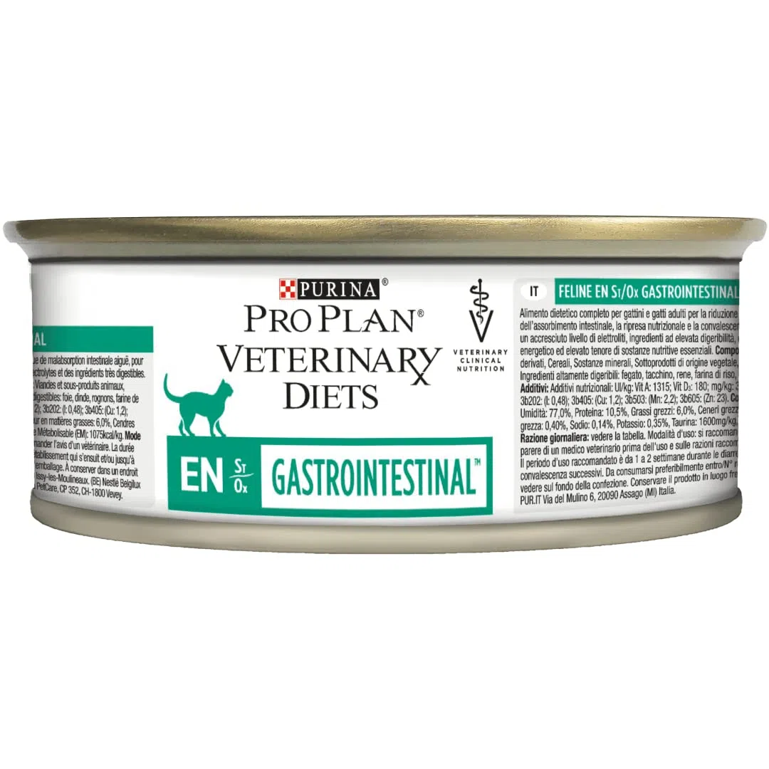 PURINA PRO PLAN Veterinary Diets EN Gastrointestinal Katze Mousse | 24 x 195g | Diätetisches Alleinfuttermittel für Katzen und Kitten | Gewichtszunahme und Rekonvaleszenz