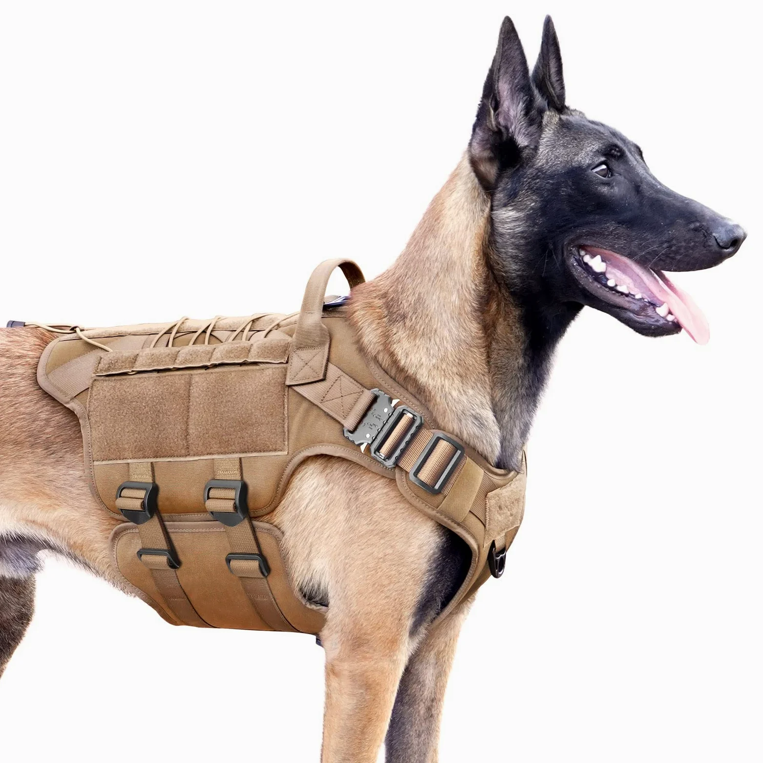 PETNANNY Taktisches Hundegeschirr – Service-Hundegeschirr, emotionale Unterstützung, ESA-Hundeweste mit Klettverschluss, Arbeits-Molle-Weste für Training Jagd