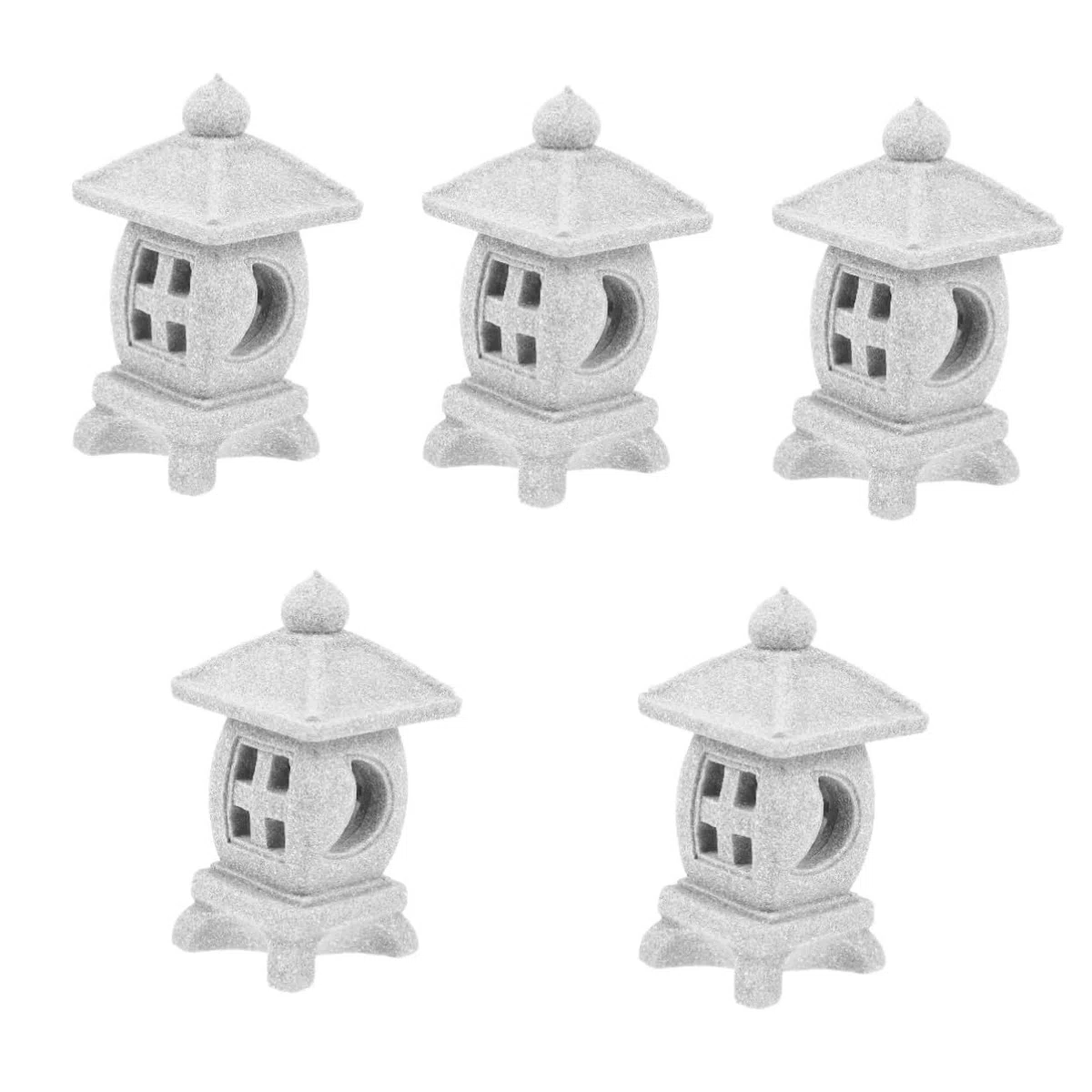 Kisangel 5stücke Pagoda Statue Stein Für Garten Kleine Pagodenlaterne Dekoratives Ornament Für -landschaften Und Aquarien Vielseitige Gartendekoration
