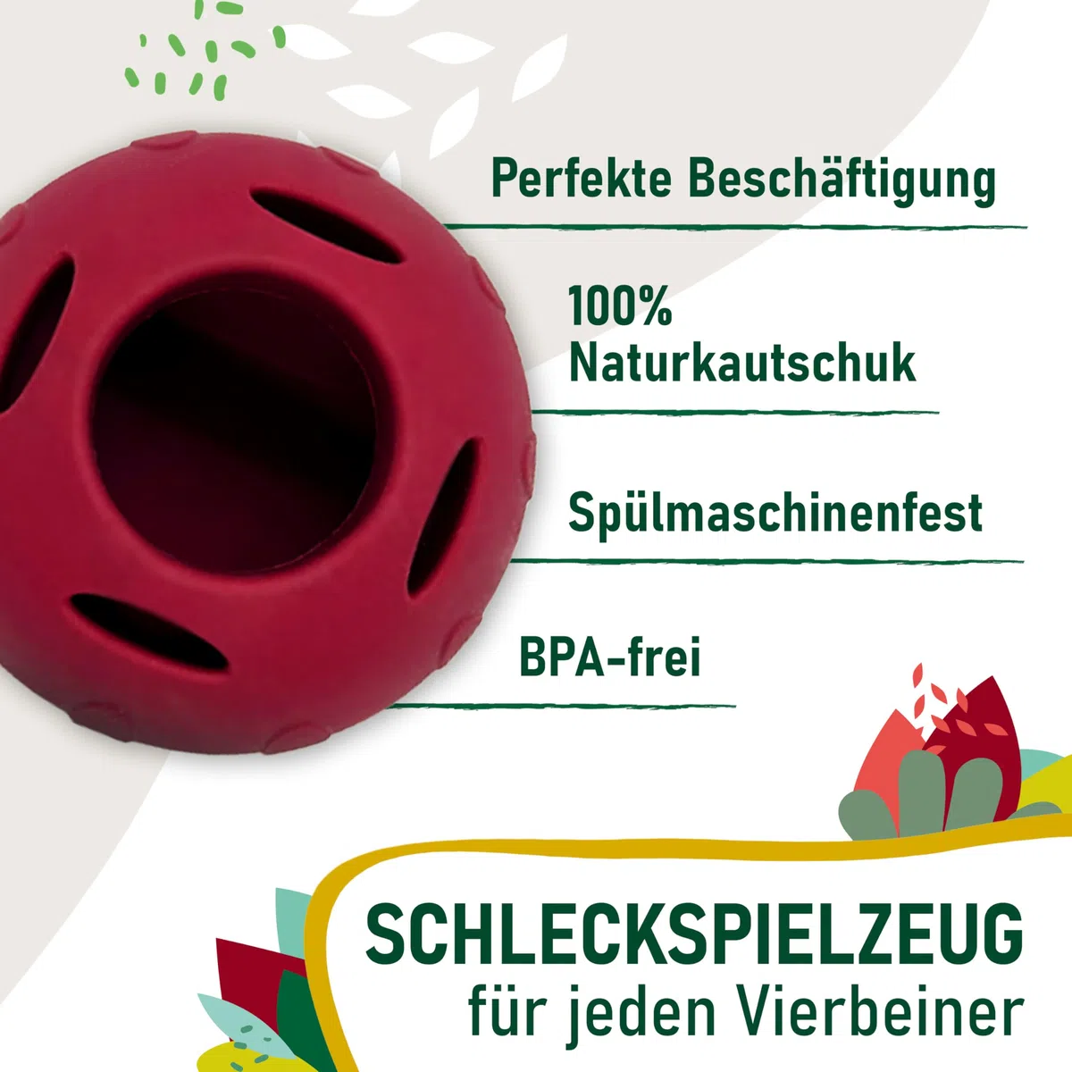 SmoothieDog Schleckball-Set + 1 Schleckball - Schleckball für Hunde, Snackball, für Mehrhundehaushalte, zur Beschäftigung, bpa frei, robust, befüllbar, zum einfrieren, spülmaschinenfest