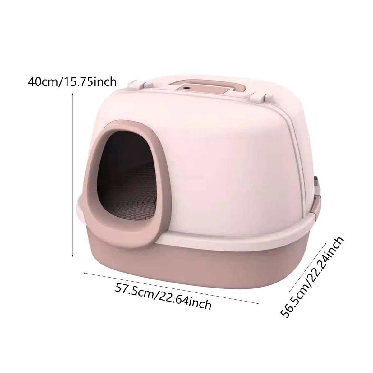 Katzenklo Geschlossen Katzenklo Haube Katzentoilette Katzenlitterbox Faltbar mit Korridoreingang Gegen Spritzen Aus PP mit Großzügigem Innenraum für W, Rosa