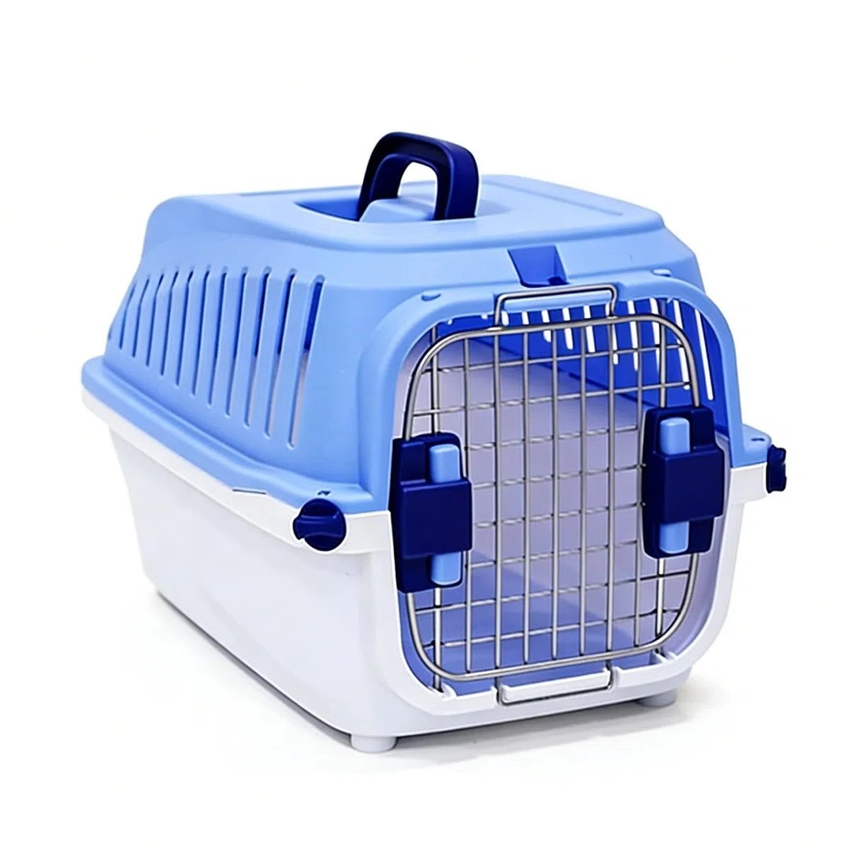 Katzenkäfig aus Kunststoff, tragbare Haustier-Transportbox mit ergonomischem Griff oben, autofreundliche Katzentrage für Kleintiere, Welpen, Kaninchen