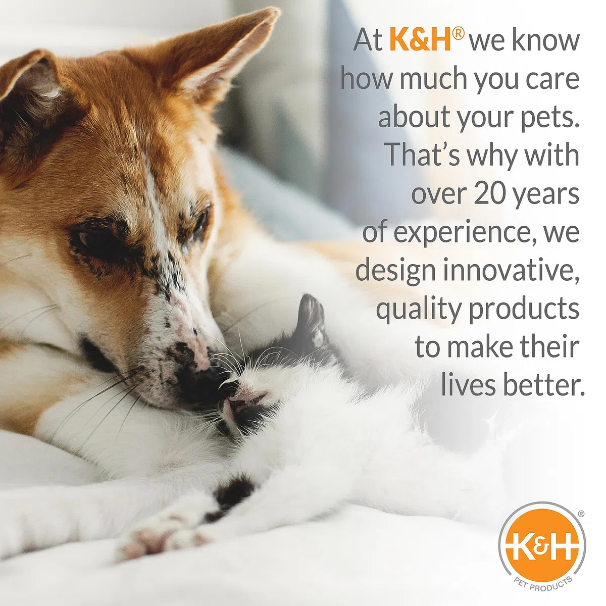 K&H PET Products Selbstwärmendes Haustierbett, Katzenbett, Höhle, Grau, 45,7 x 48,2 cm