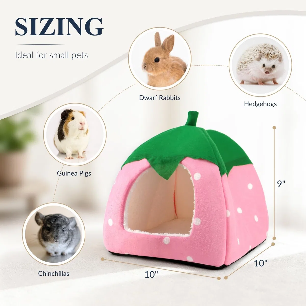 Meerschweinchen-Versteck Hamsterbett Kaninchenhaus Höhle Zubehör gemütliches Versteck für Hase, Igel, Frettchen, Chinchilla und andere kleine Tiere
