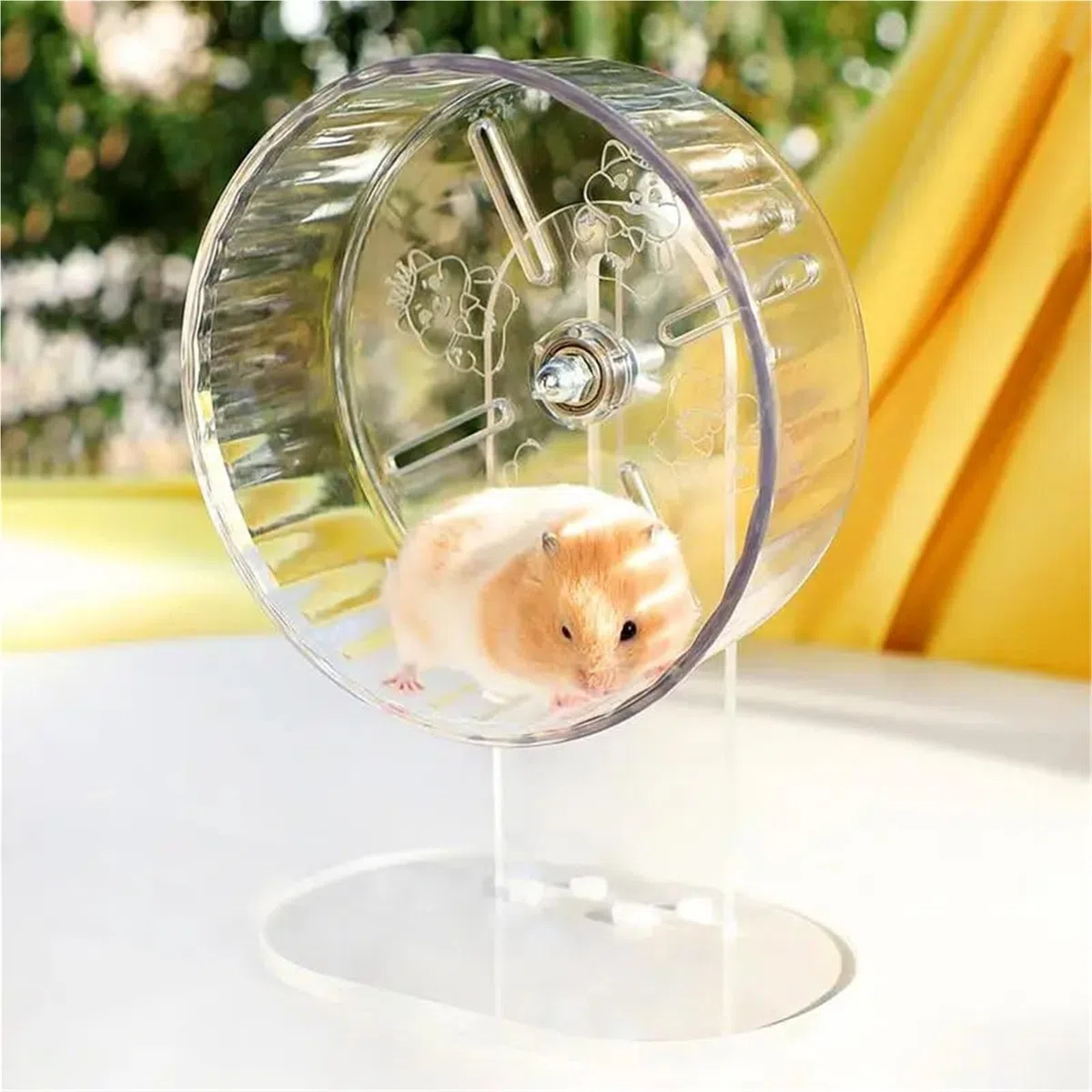 Hamsterrad Silent Transparent Running Gerbil Höhenverstellbares Zubehör Heimtierbedarf für Haustiere