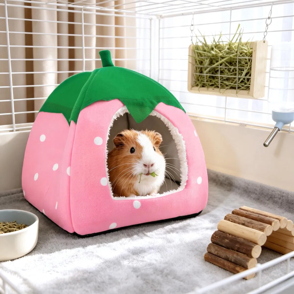 Meerschweinchen-Versteck Hamsterbett Kaninchenhaus Höhle Zubehör gemütliches Versteck für Hase, Igel, Frettchen, Chinchilla und andere kleine Tiere