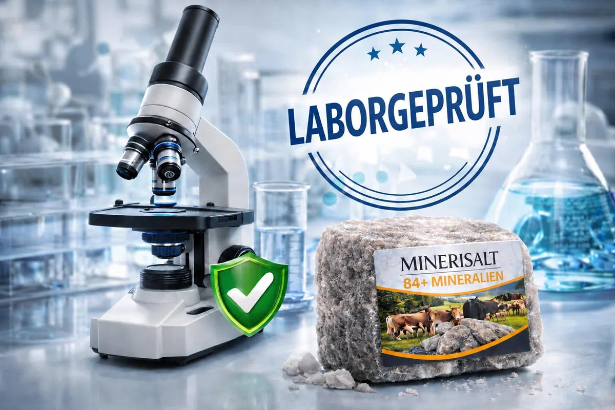Premium Mineral-Leckstein für Nutztiere & Wildtiere – laborgeprüft für Rinder, Pferde, Schafe, Ziegen & Wild (1000 Kg, Ohne Aufhängeseil)