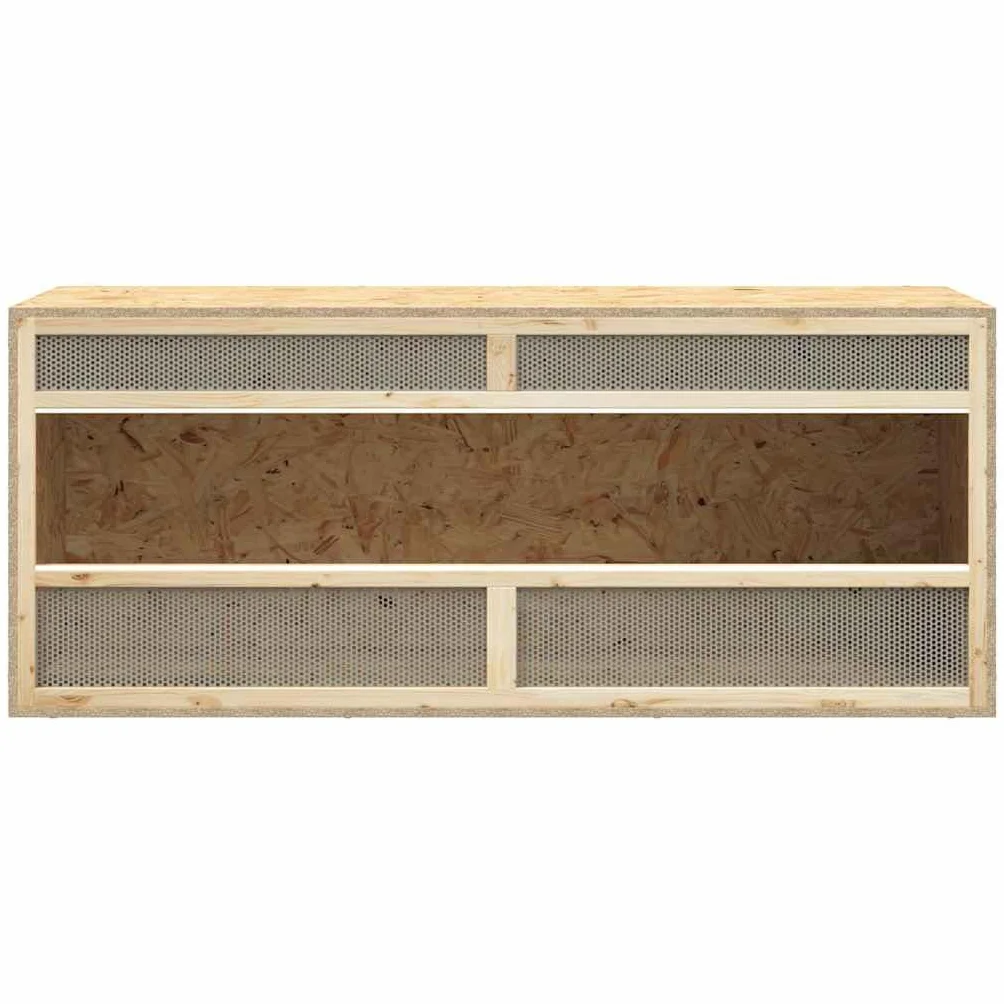Terrarium Holzwerkstoff 120x50x50 cm mit Glas und Stahl, Kleintier Käfig für Kaninchen Meerschweinchen Hamster, Outdoor und Indoor Gehege, Voliere mit guter Luftzirkulation