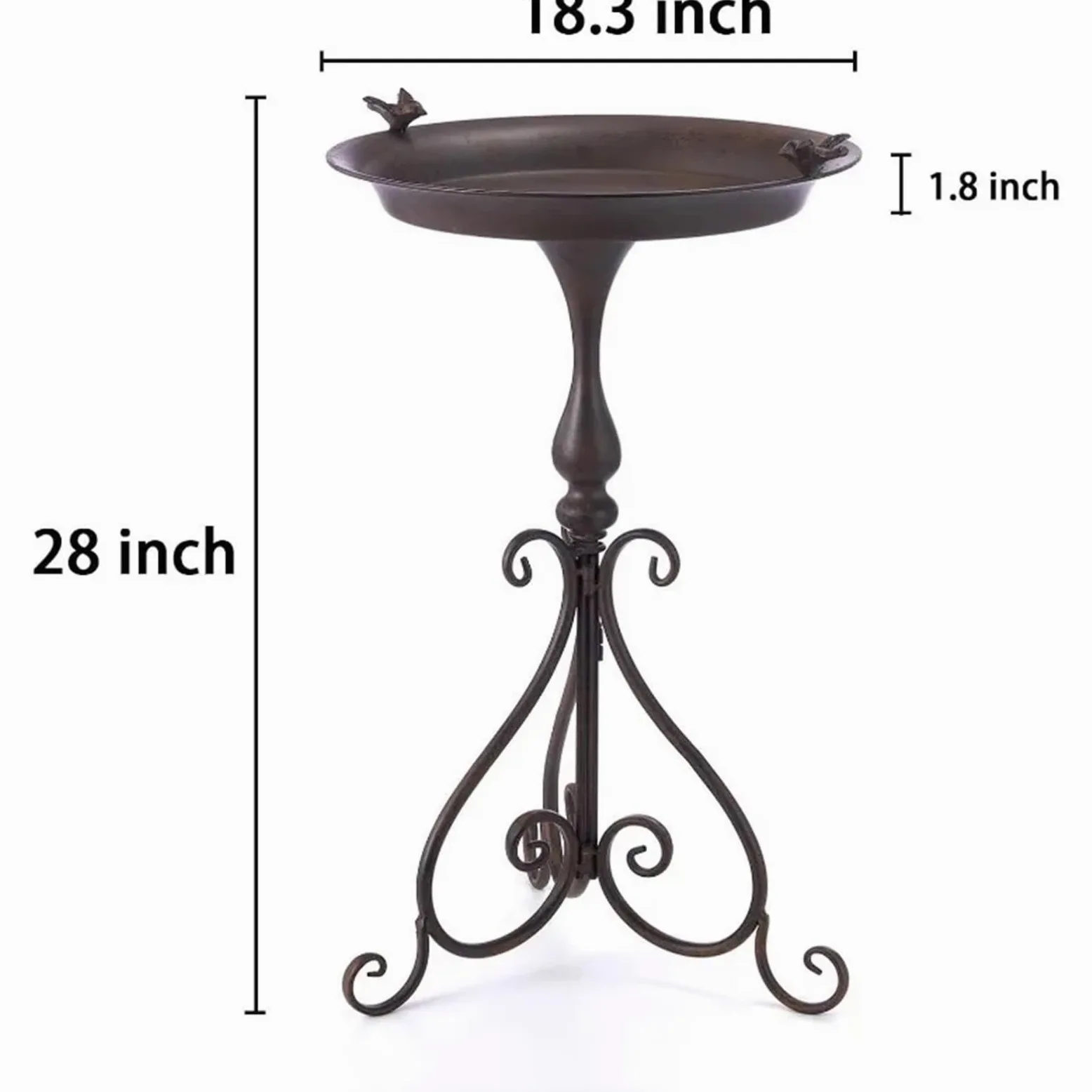 Vogeltränke Stehend Durchmesser 18" B x 28" H Vogeltränke mit Ständer | Vogeltränken for den Außenbereich, Vogeltränken/Futterhäuschen aus Metall
