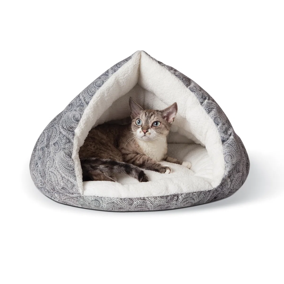 K&H PET Products Selbstwärmendes Haustierbett, Katzenbett, Höhle, Grau, 45,7 x 48,2 cm