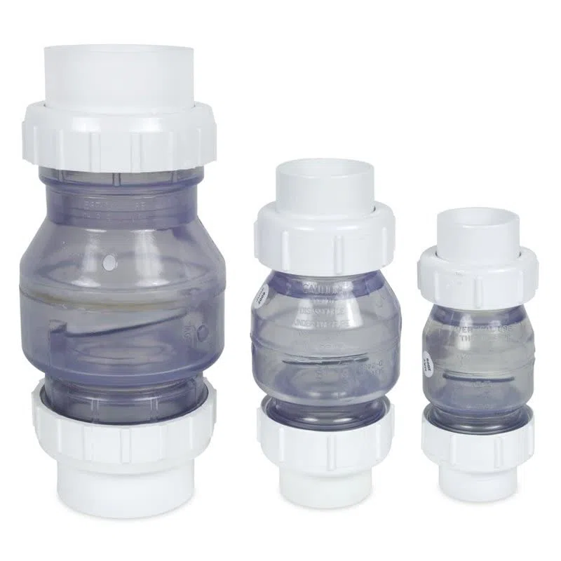 Transparentes PVC Rückschlagventil 110mm Ø von AirAqua inkl. Klebeverbindungen