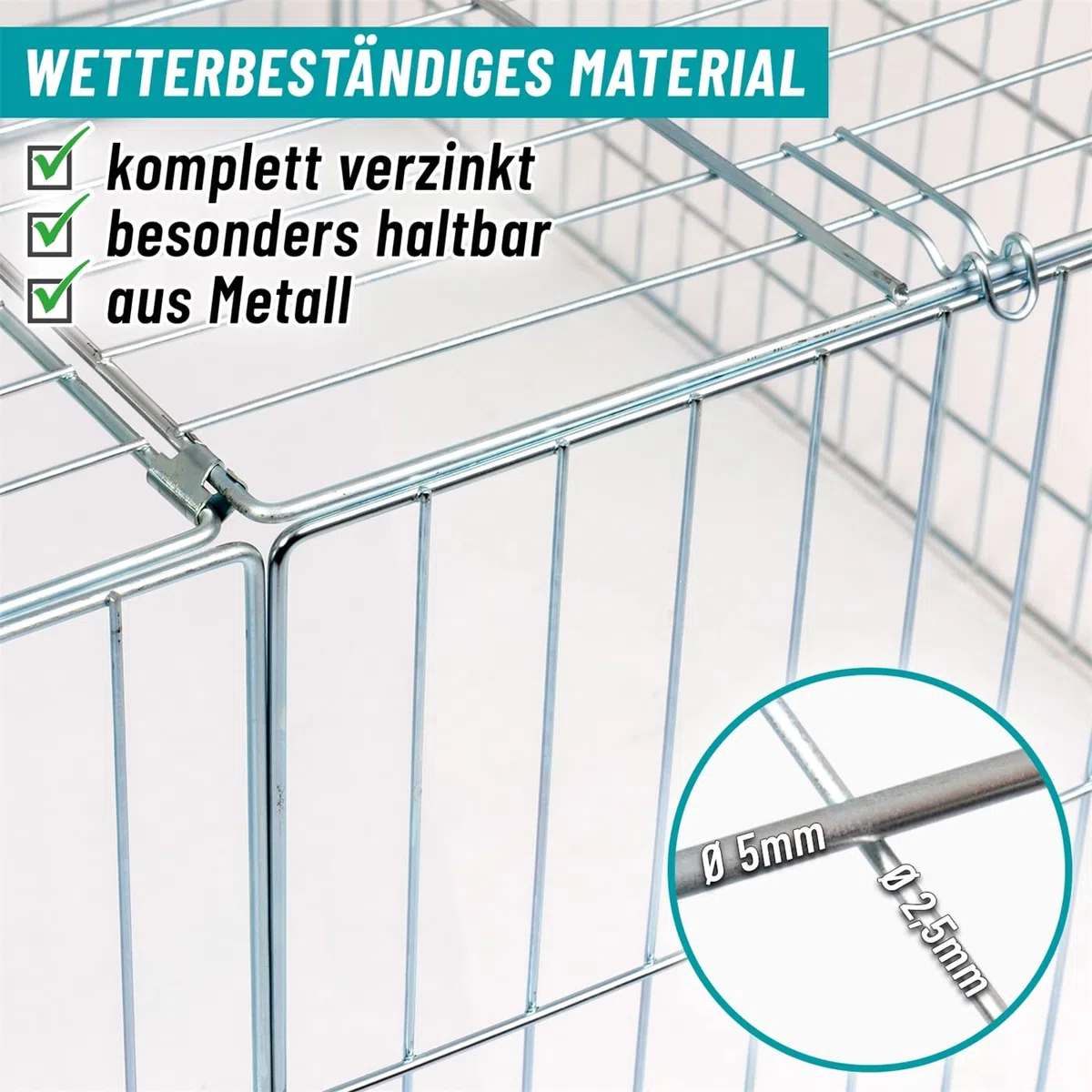 VOSS.PET Welpenauslauf, Auslauf, Freilauf XL für Kaninchen, Hasen, 216x112x66cm