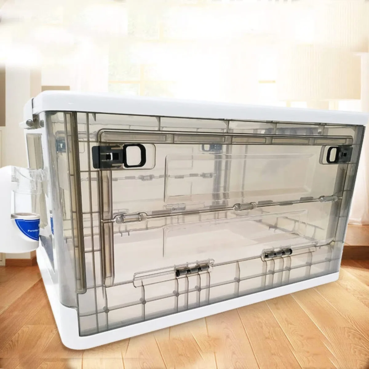 Haustier-Sauerstoffkäfig Zerstäubungsbox Sauerstoff-Raum Abnehmbarer Kätzchen-Welpen-Inkubator-Brutkasten Vernebelungsbox Für Kleintiere(Size:S)