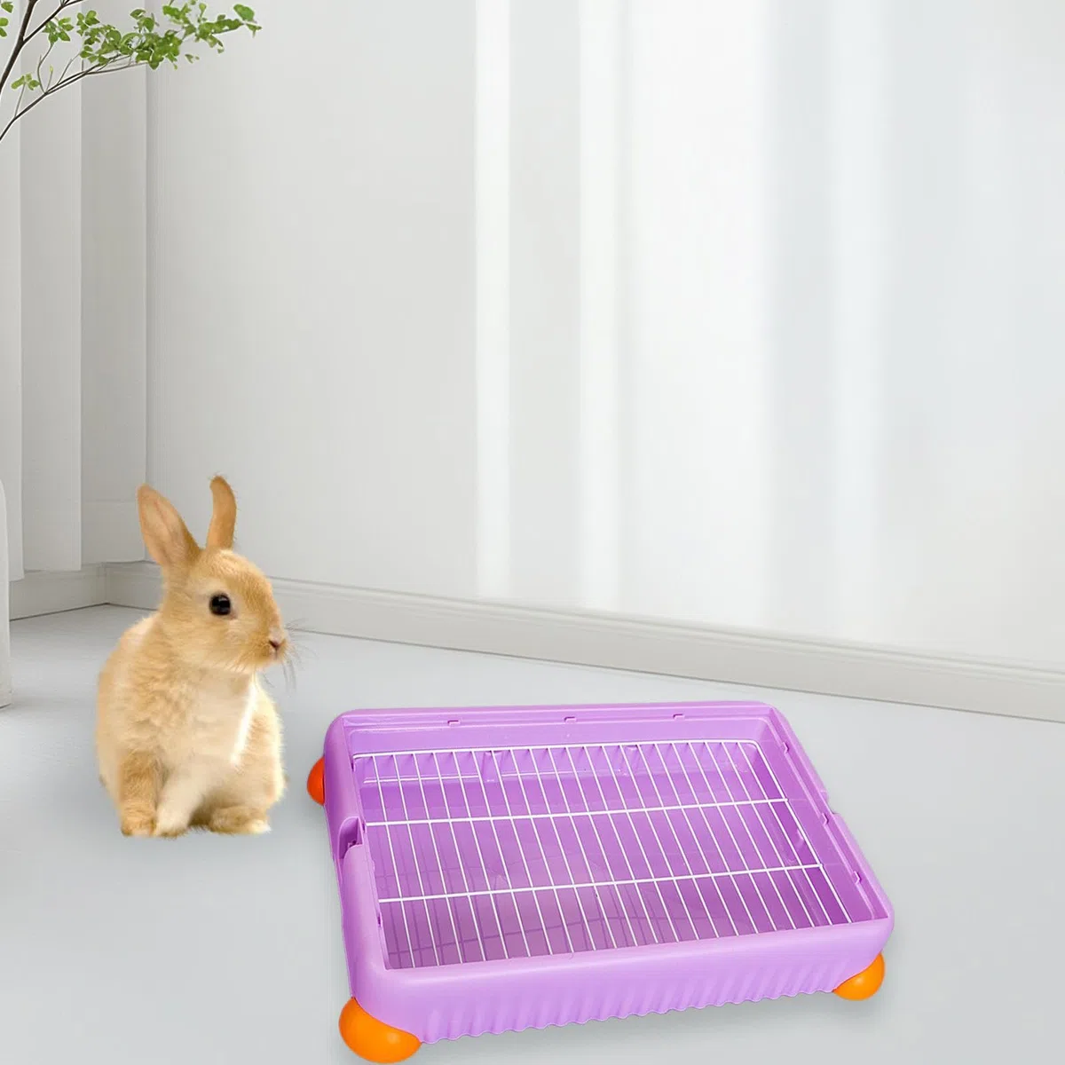 Kaninchentoilette, Stubenreinheitstraining, Pfoten Und Böden Sauber Halten, Käfigtoilette, Einstreubox, Ecktoilette für Chinchillas, L, Lila