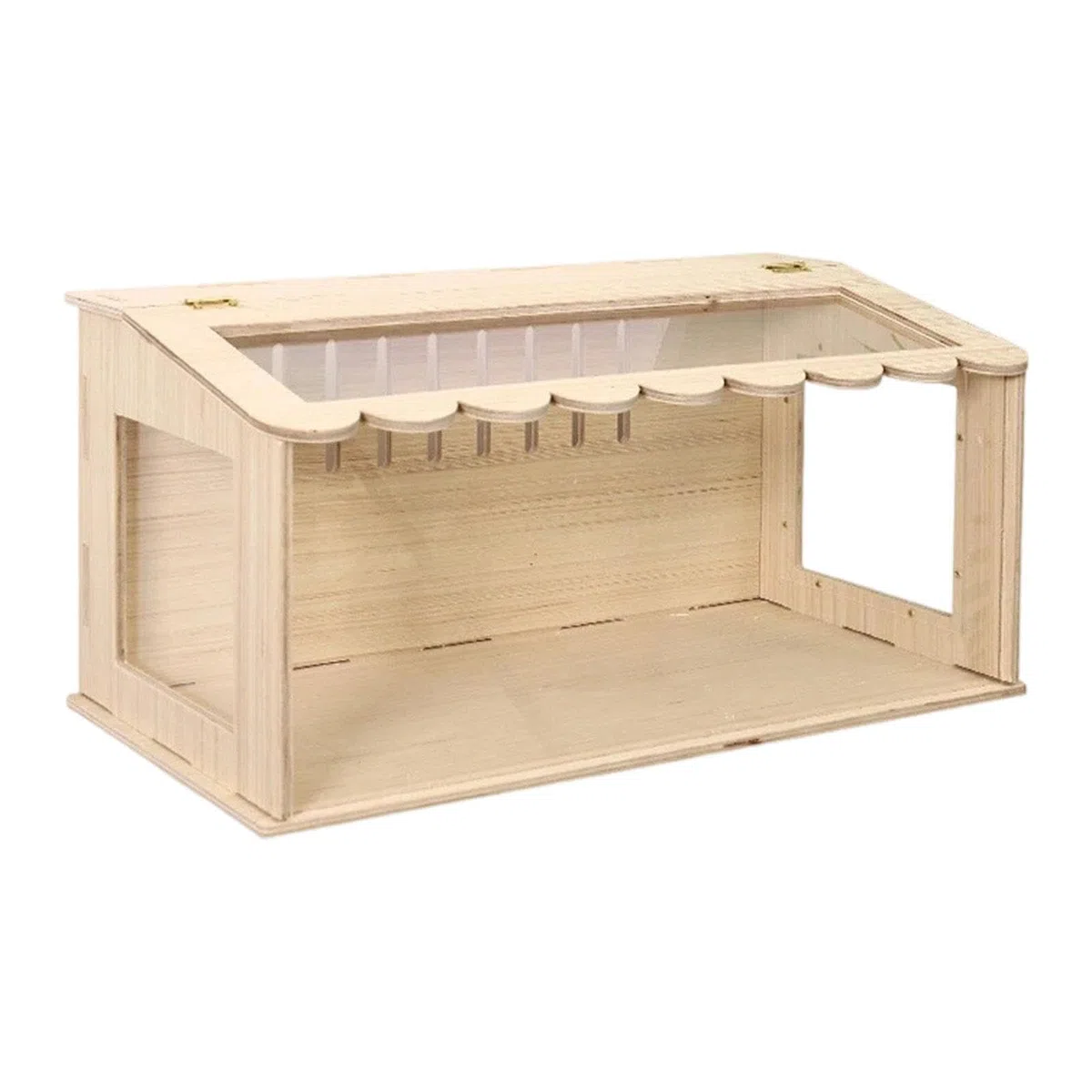 Gralara Hamsterkäfig Holz, Häuschen Holz Hamsterhaus, Hamsterhaus Holz Hamster Versteck Käfig Deko Zubehör, Kleintier Gehege Nistkasten Brutbox mit Fenster für Mäuse Chinchillas Vögel, 60 x 30 x 30cm