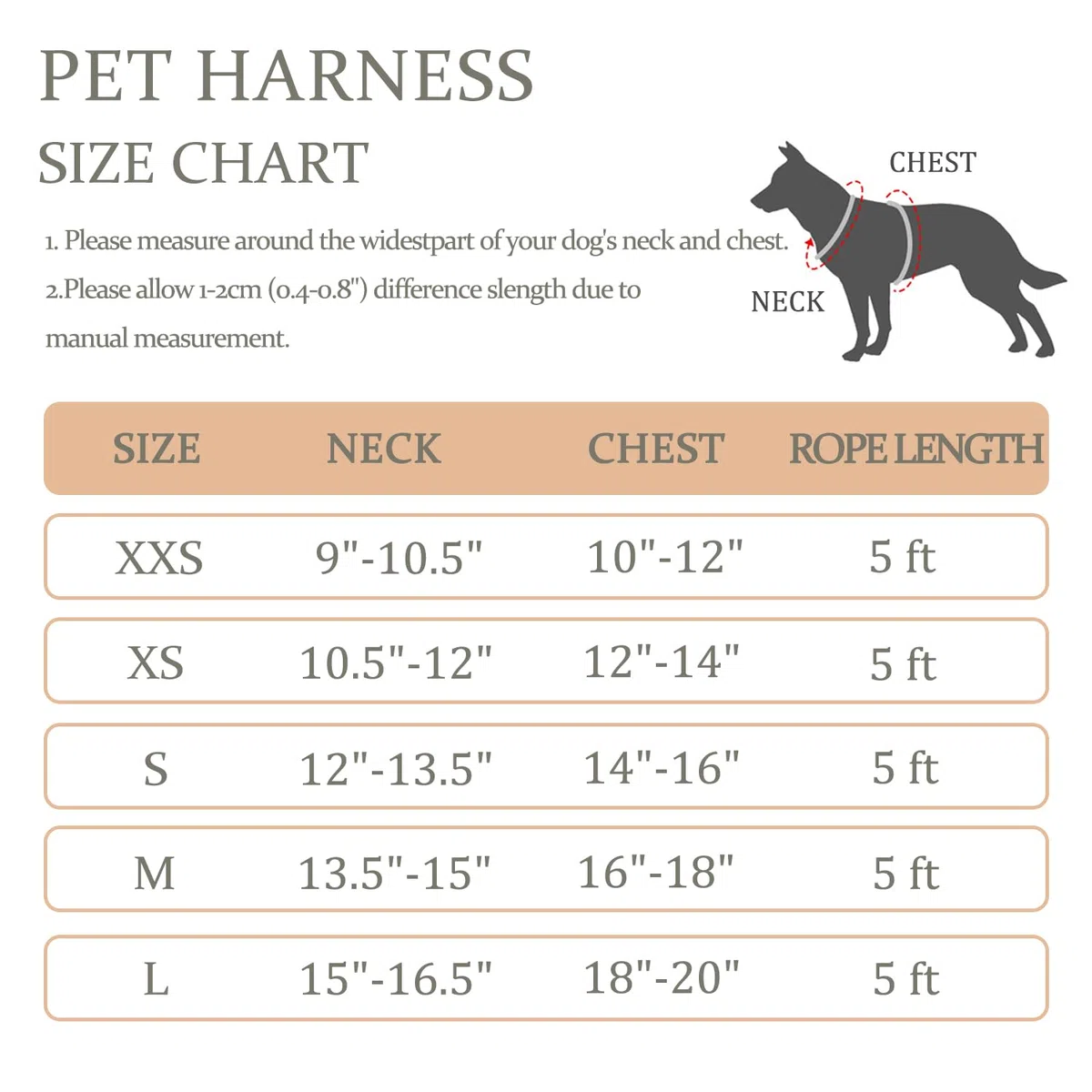 Hundegeschirr mit Leine, kein Ziehen, verstellbar, reflektierend, für kleine, mittelgroße und große Hunde und Katzen, Braun, Größe S