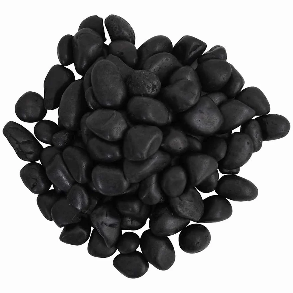 Polierte Kieselsteine Schwarz 25 kg 2-5 cm für Aquarium Deko, Garten Mulch, Terrarium Stein, Pflanze, Wurzel, Ornament, Süßwasser, Meerwasser Aquascape Zubehör