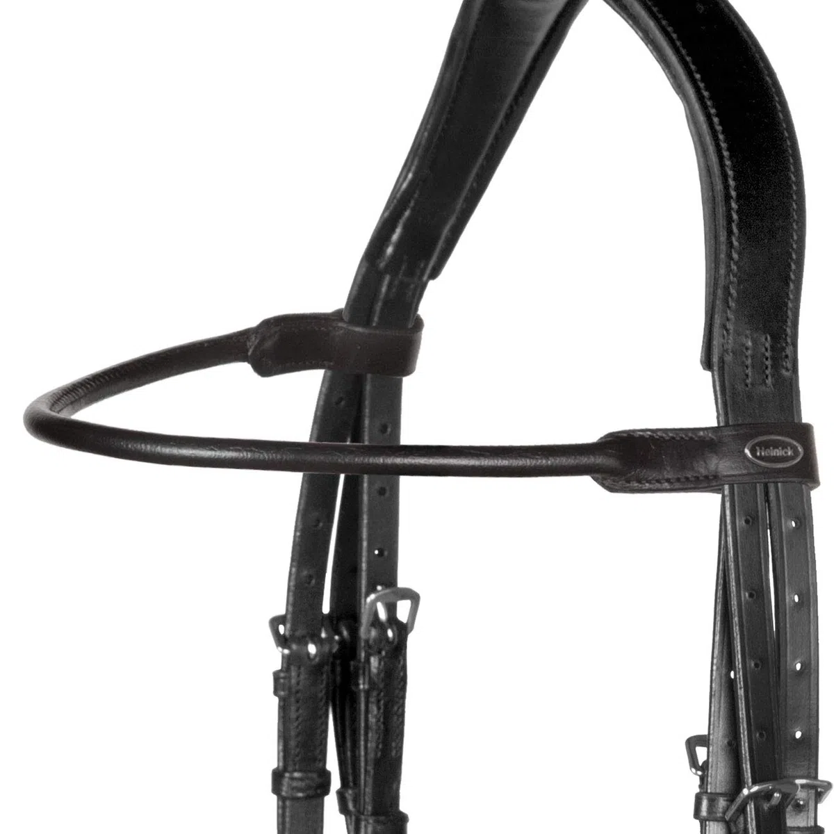 Trense anatomisch Motion Schwarz Lack breites RH mit Zaumhaken ~ Warmblut ~ (Loop)