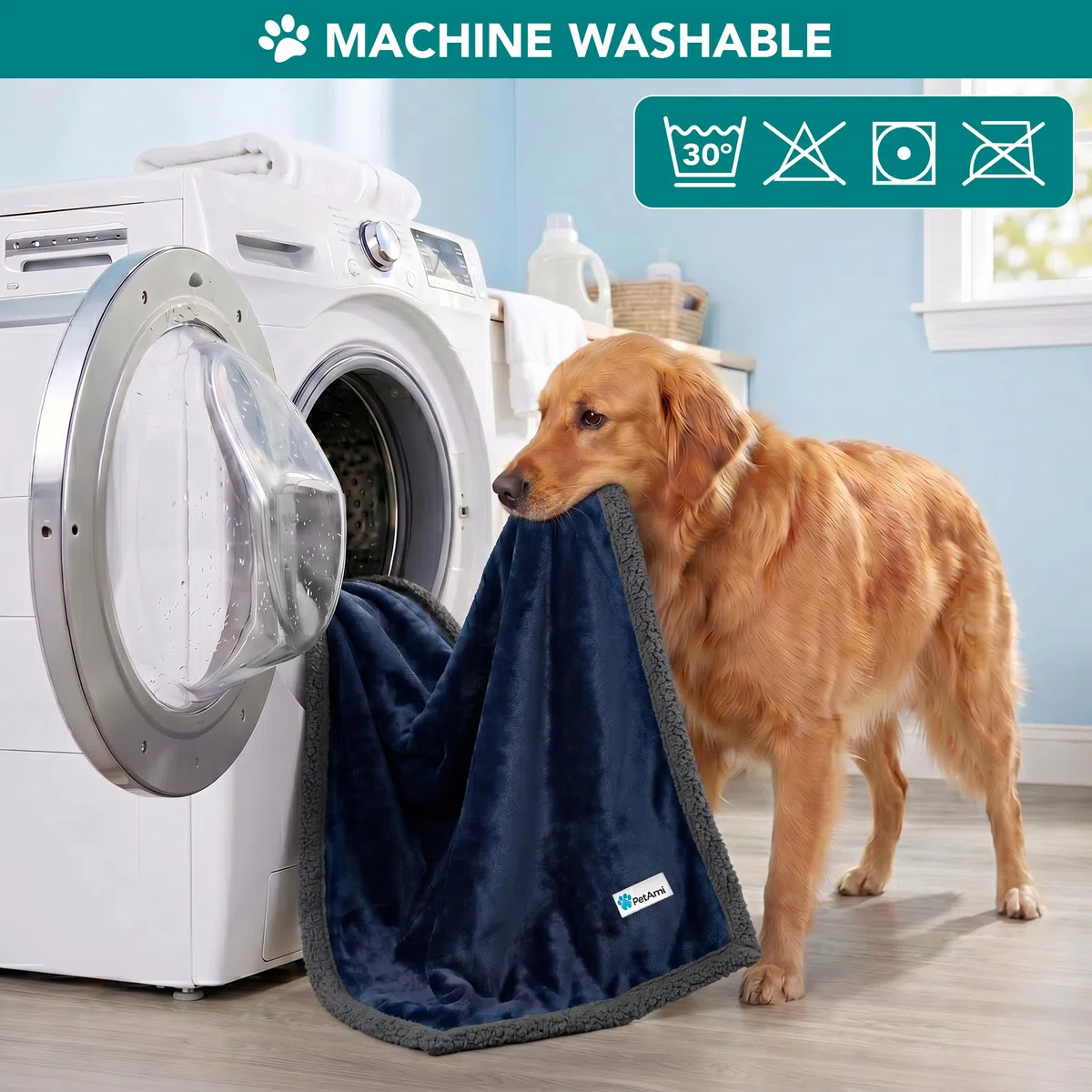 PetAmi Hundedecke für Welpen, Haustierdecke, für kleine Hunde, Katzen, Kätzchen, Fleece, Sherpa-Überwurf, Hundedecke, Couch, Bett, weicher Plüsch, flauschig, leicht, Mini 29 x 40 cm, marinegrau