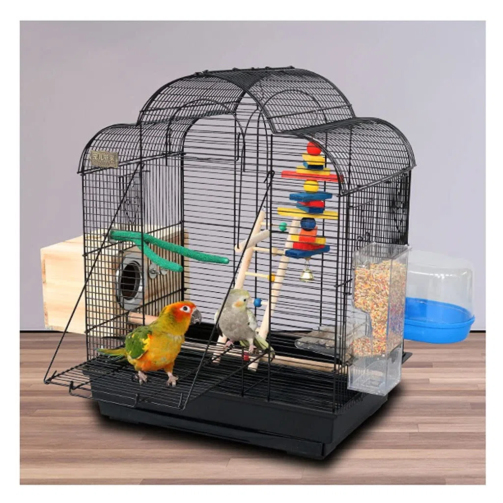 Vogelkäfig Großer Vogelkäfig Metallkuppel Papageikäfig mit Zuchtbox und Feeder Vogelkäfig for Starling Budgien Kanarische Liebe Vögel Haustierzubehör