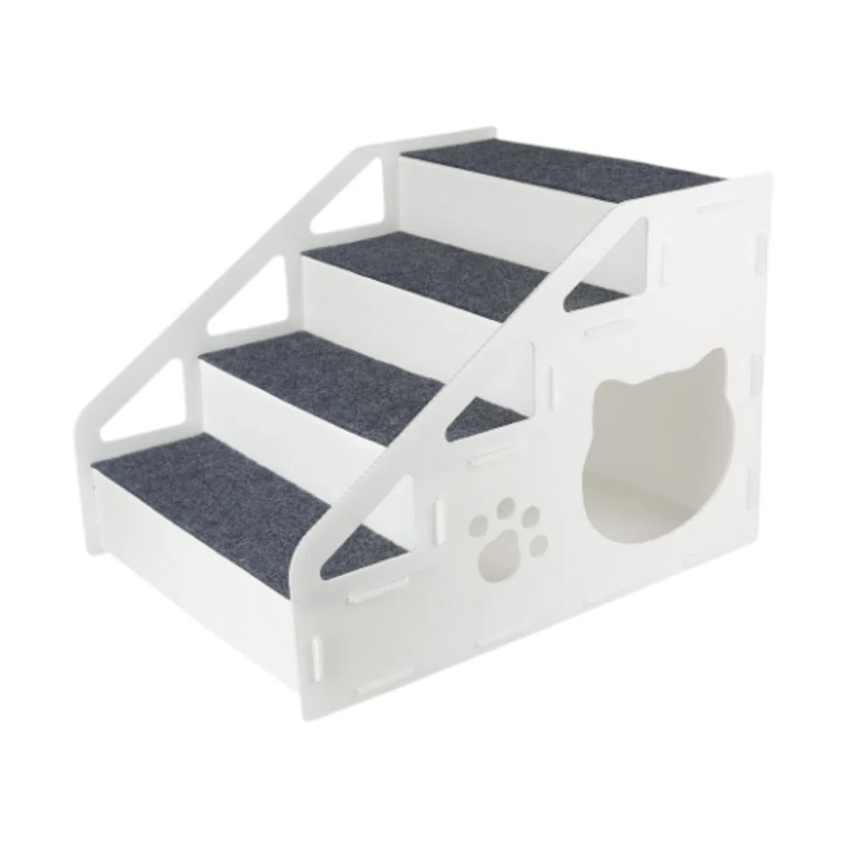 Hundetreppe, Hunderampe, rutschfest, Tragbar, Abnehmbar, für ältere Hunde, Katzenbett, Auto, Katze, 4 Schritt