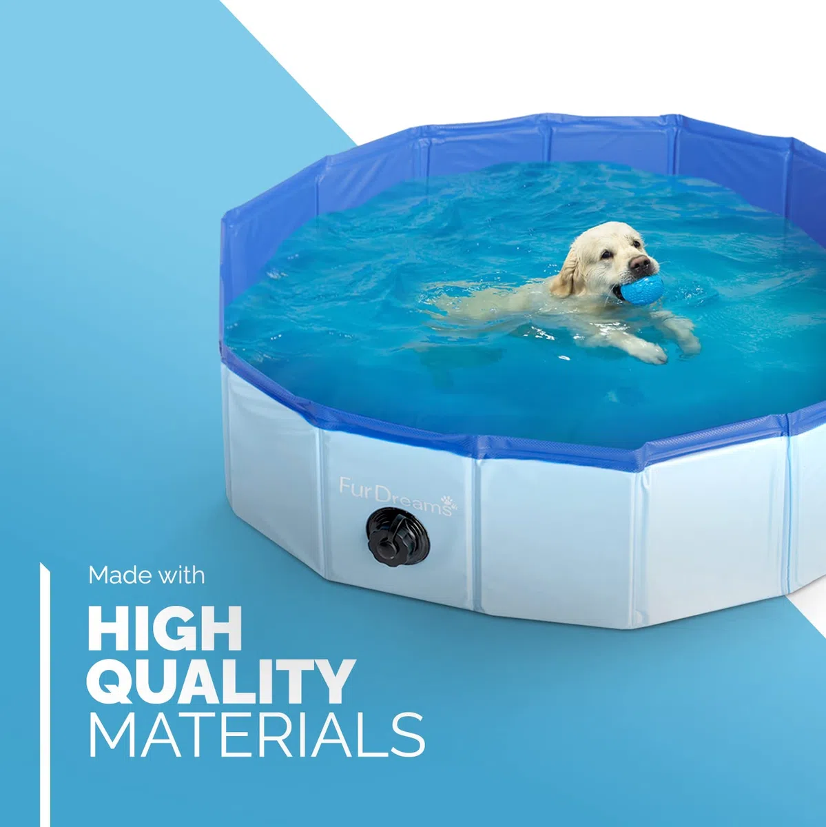 Furdreams Faltbares Haustier-Schwimmbecken, Hartplastik-Hundebadewanne, tragbares, multifunktionales, rutschfestes PVC-Kinderbecken für den Außenbereich enießen Sie Sommerglanz in Ihrem Garten (Large)