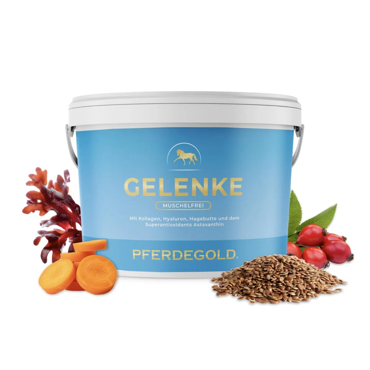 Gelenke Muschelfrei 1,5kg - Gelenk-Pellets ohne Muscheln | Mit Astaxanthin, Hyaluron, Kollagen & Spirulina - Natürlich & dopingfrei - Made in Germany