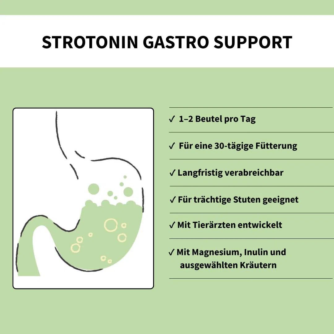 Pferd Gastro | Magenkräuter, Magen Darm & Verdauung - 35 STK | Mit Inulin, Magnesium & Kräutern wie Kamille, Minze und Melisse, für empfindliche Pferde bei Futterumstellung & Training