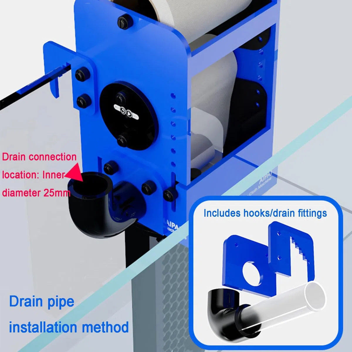 Automatischer Aquarium-Rollfilter, intelligente Vliesmatte mit APP-Steuerung, Füllstandssensor, USB-Hängefilter für Meerestanks 4800L Durchfluss