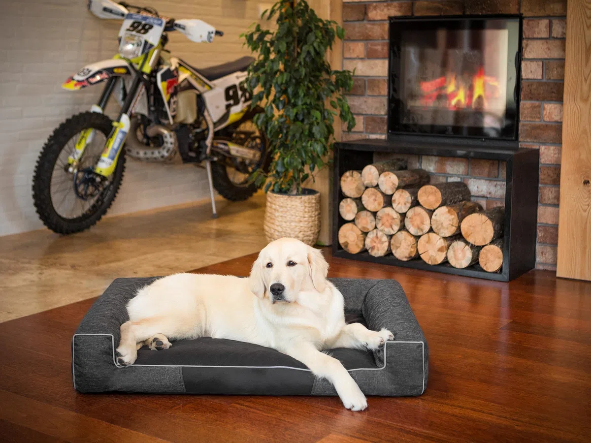 PillowPrim Hundebett Hundeschlafplatz Hundesofa Hundekissen Ruheplatz Hundematratze Hundehütte XXL. Schwarz