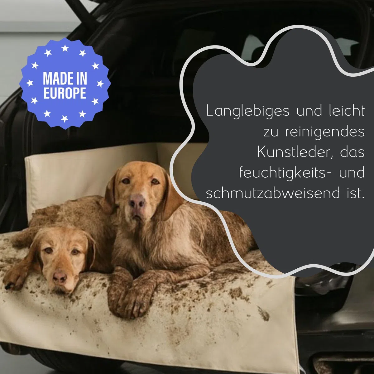 Golden Dog Kofferraum Matte Hundebett Schutzmatte Hunde Autositz Autoschondecke Kunst Leder