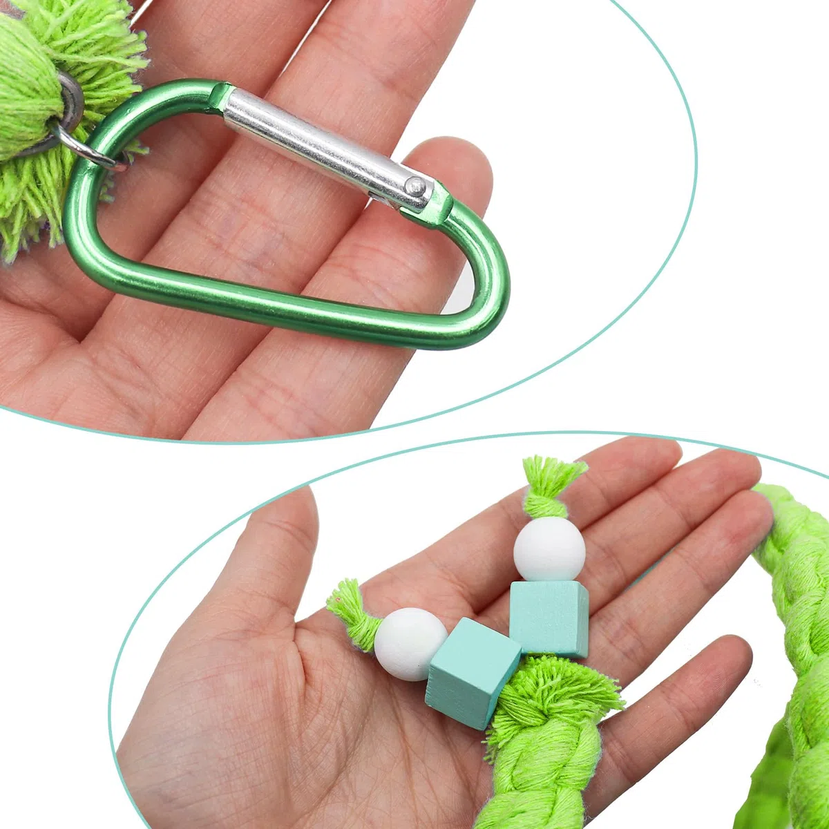Dnoifne Vogel-Spiral-Seilsitzstange, Vogelseil-Schaukel-Sitzstange, Vogelkäfig-Ständer, Stangenzubehör, stehendes Kletterspielzeug für Papageien, Sittiche, Wellensittiche, Nymphensittiche