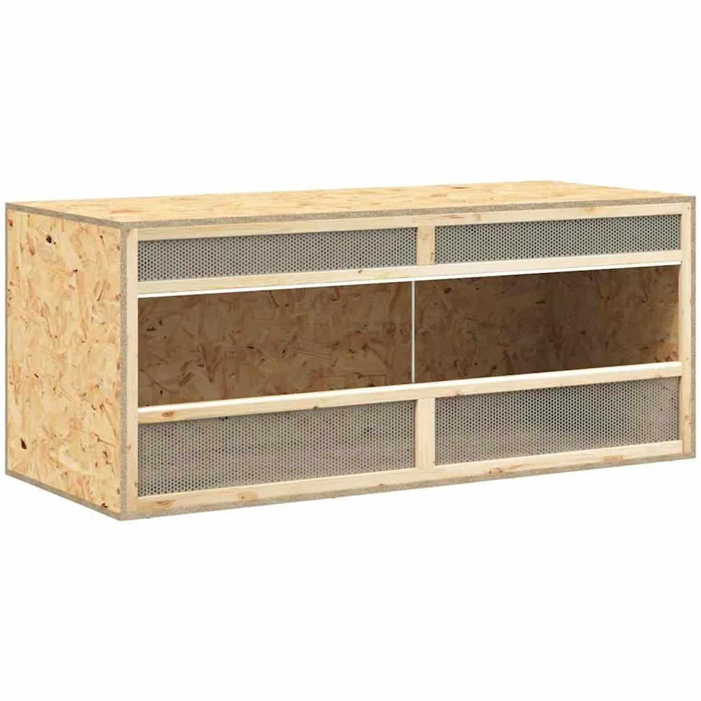 Terrarium Holzwerkstoff 120x50x50 cm mit Glas und Stahl, Kleintier Käfig für Kaninchen Meerschweinchen Hamster, Outdoor und Indoor Gehege, Voliere mit guter Luftzirkulation