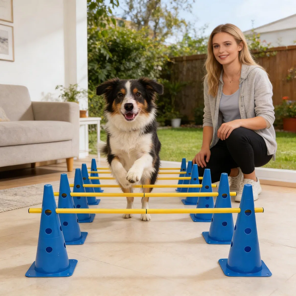 Hunde-Agility-Ausrüstung Höhenverstellbare Schwerlast-Ausführung | Hürden--Set für Agility-Training für Zuhause, Garten, Park, Indoor, Welpen, kleine, mittlere, große Hunde