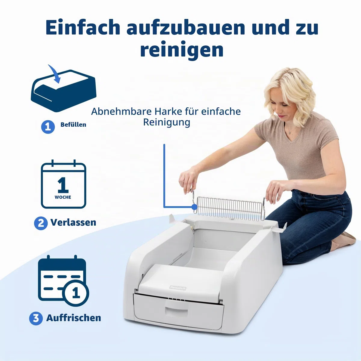 PetSafe ScoopFree Klumpen Selbstreinigende Katzentoilette für Klumpstreu - Hervorragende Geruchskontrolle - Nie Wieder Streu schaufeln - Für Einzel- und Mehrkatzenhaushalte | Automatisches Rechen Klumpstreu, schließt Gerüche ab, leerer Abfalleimer wöchent