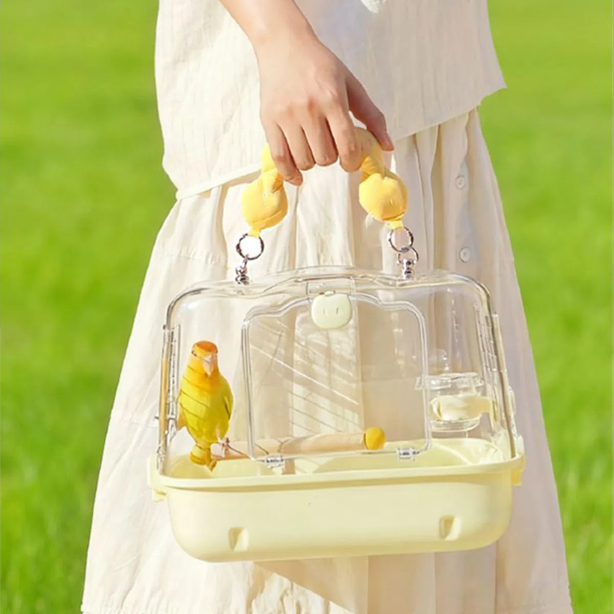 Vogeltrage – Transparente Tragetasche für Papageien, für Reisen, ABS-Edelstahl mit leichtem Design, tragbare Vogelreisetasche, unterstützt Sittiche, Nymphensittiche, Wellensittiche, Ausflüge