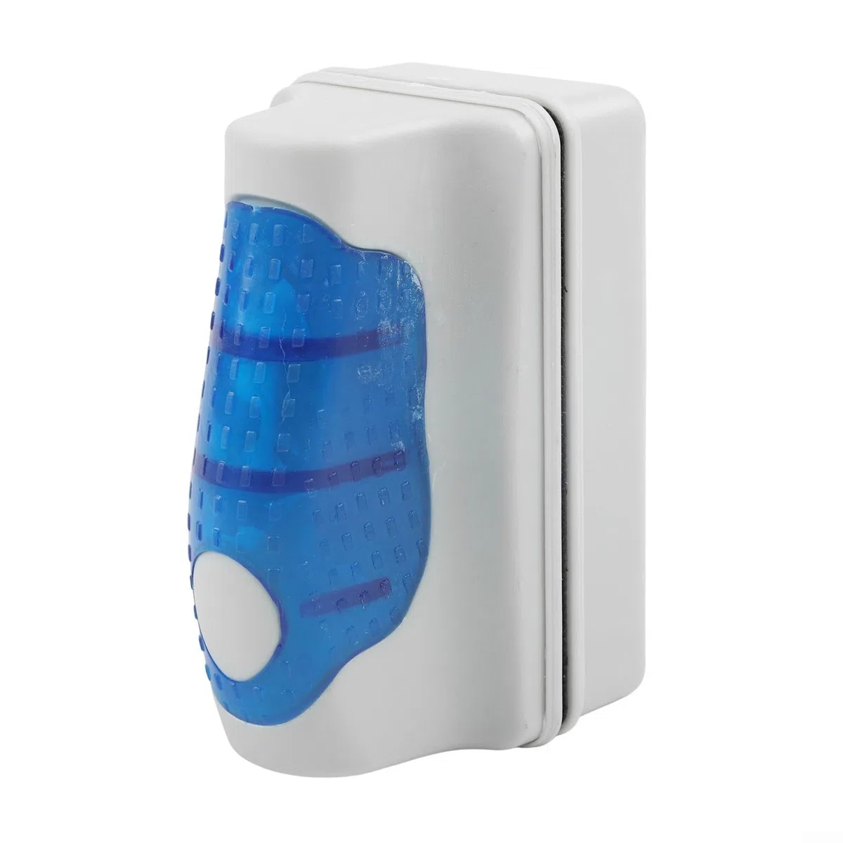 Aquarium-Reiniger, magnetischer Aquarium-Glasreiniger, schwimmendes Aquarium-Reinigungswerkzeug, keine Kratzer für Aquarien, Blau / Weiß (L)