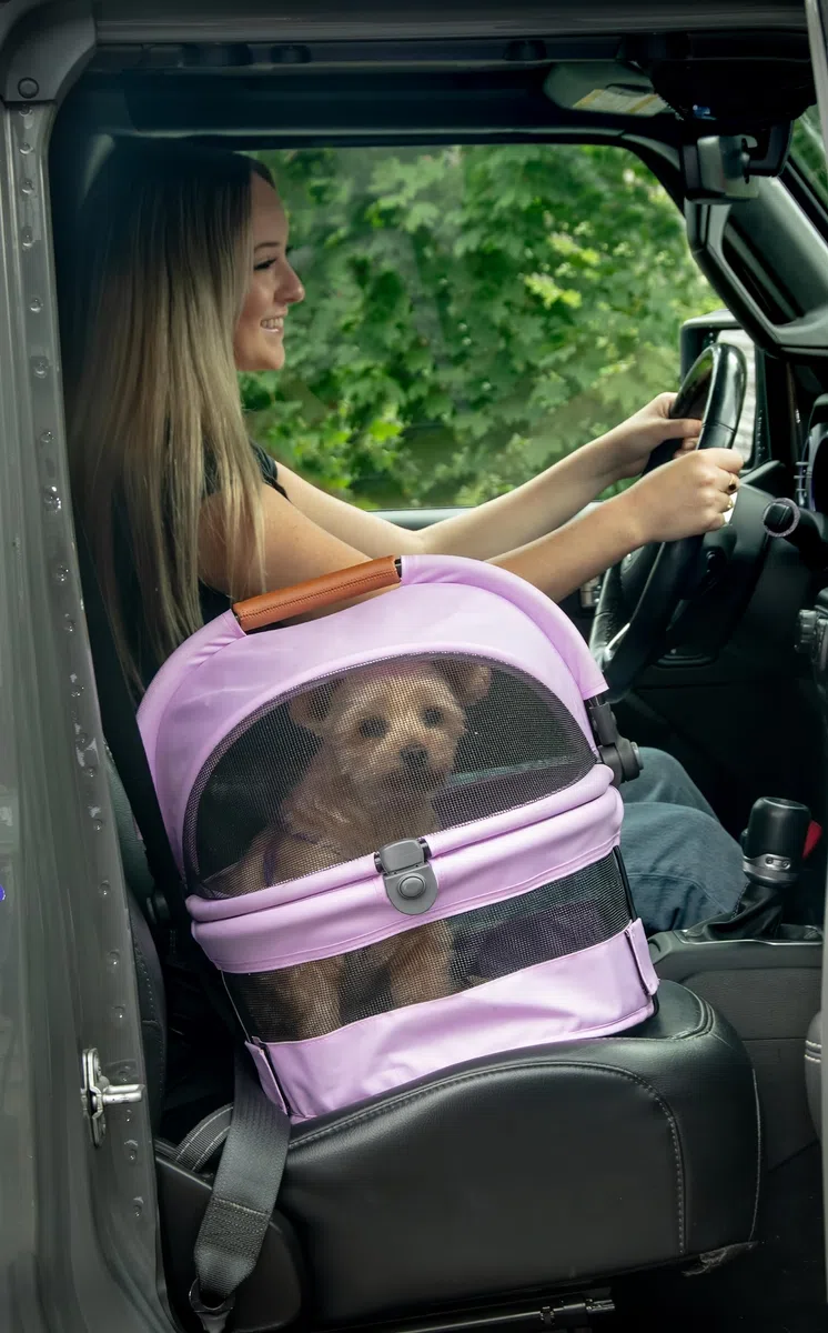 Pet Gear View 360 Ultra Lite Haustier-Sicherheitshalterung und Autositz für kleine Hunde und Katzen, Druckknopf-Eingang, 38,1 cm, Rittersporn