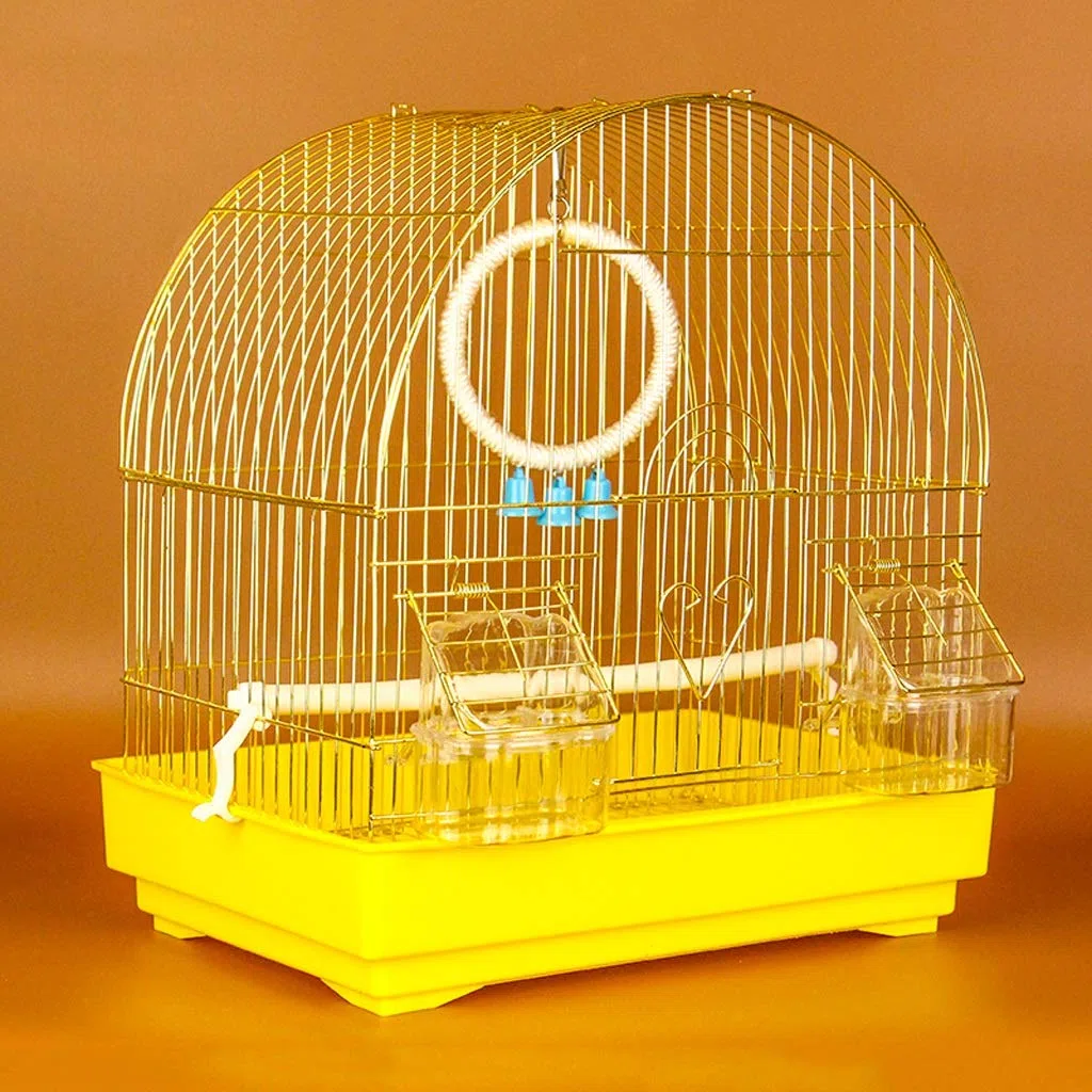 Vogelkäfige Kleiner Vogelkäfig für Wellensittich Finch Lovebird Tragbare kleine Vögel Reisekäfig Haustierheim mit Schaukel und Badewanne Vogelträger (Color : A)