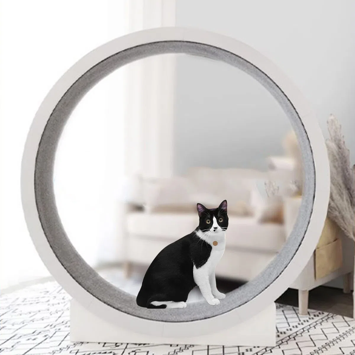 Katze Laufband Stummes Laufband des Haustieres,Interaktives Katzenspielzeug Cat-Übungsrad,Geeignet Für Cat-Fitness-Katze Spielzeug-Laufband mit Bewegungsabnahme-Gerät