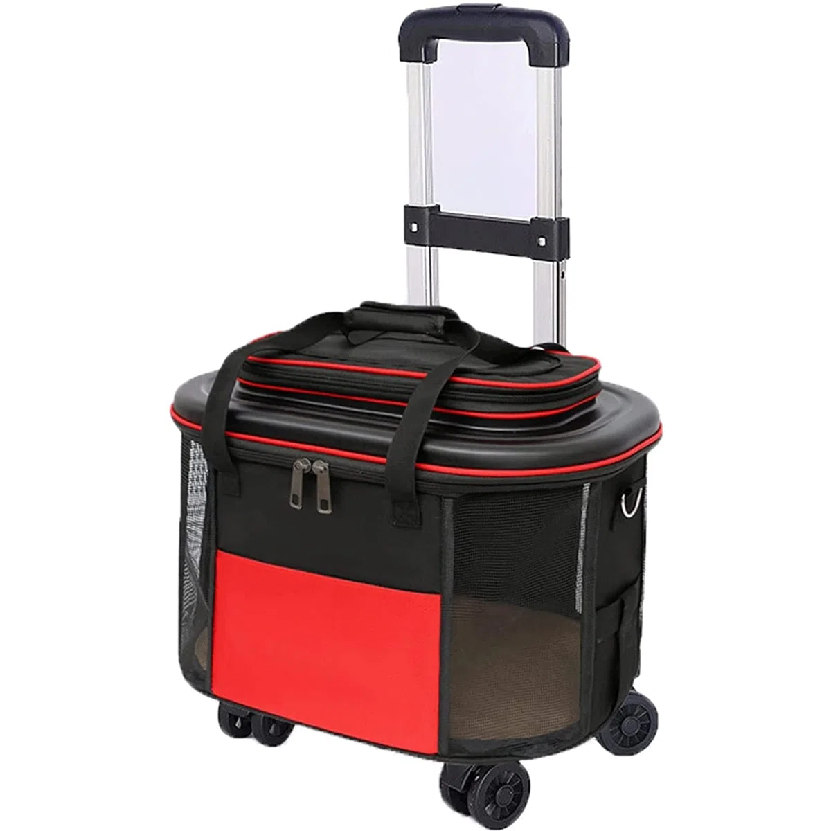 OLOTU Transportrucksack Haustier-Trolley mit großem Fassungsvermögen, Katzentransportbox mit Universalrad, leichte und robuste rollende Transportbox für Haustiere Geräumig